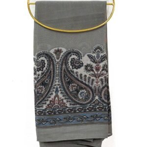 Grey Mandala Design Scarf Size: 110cm x 110cm