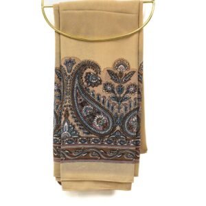 Cream Mandala Design Scarf Size: 110cm x 110cm