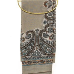 Mushroom Grey Mandala Design Scarf Size: 110cm x 110cm