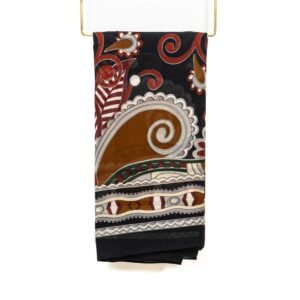 Floral Navy Blue Scarf Size: 110cm x 110cm