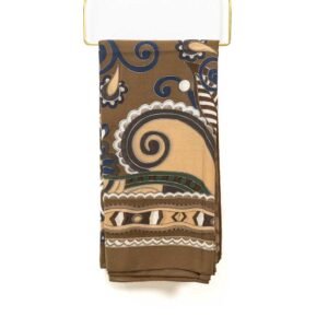 Floral Dark Brown Scarf Size: 110cm x 110cm