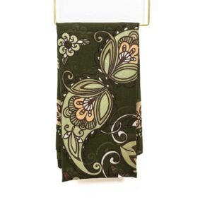 Border Green Scarf Size: 110cm x 110cm