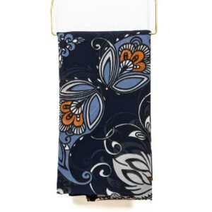 Border Navy Blue Scarf Size: 110cm x 110cm