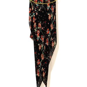 FLORAL PLEATED SCARF 90CM X 90CM (2 MUH)